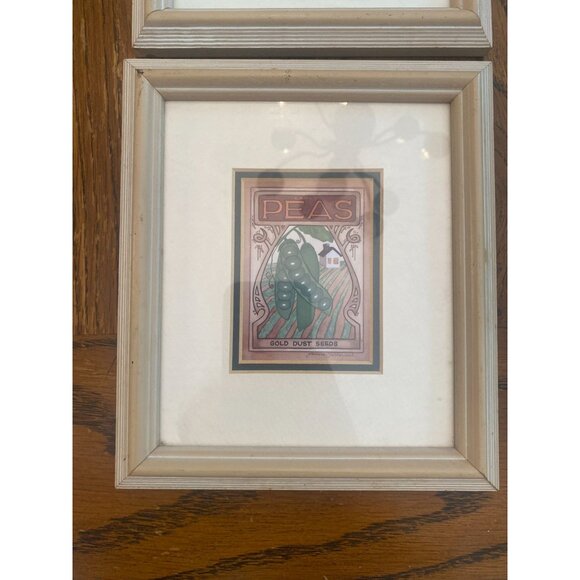 Vintage Framed Seed Packet Art Prints Tomatoes & Peas By Smithson Seed Co. & Gol - Picture 3 of 8